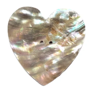 1-1/2" abalone heart 2-hole