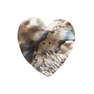 2" Abalone Heart 2-Hole