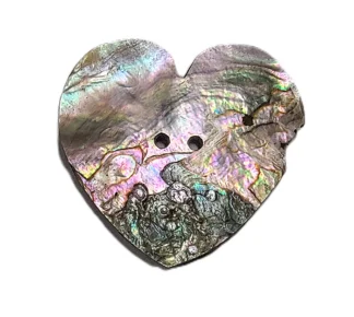 2" Abalone heart 2-hole