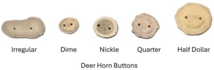 Deer horn buttons (per dozen)