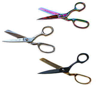 8" Leather Craft Scissors- Silver, Multi-Colored, Black & Gold