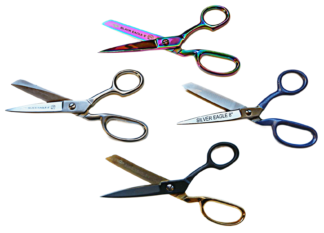 8" Leather Craft Scissors- Silver, Multi-Colored, Black & Gold, or Silver w/Blue Handle