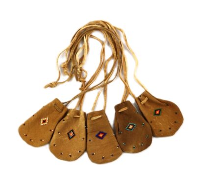 Beaded Brain Tan Medicine Bags (2x4)