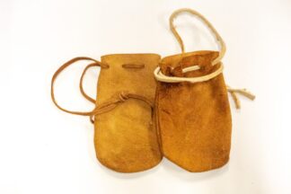 Burnt Cherry Sheepskin Leather Medicine Bag Pouch Free Gift Wrap
