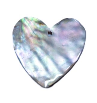 1" Abalone heart 1 hole
