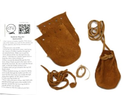 Brain tan medicine bag kit (2x4")