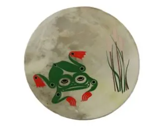 20" - Frog coming out of the Ground - painted Hand Drum