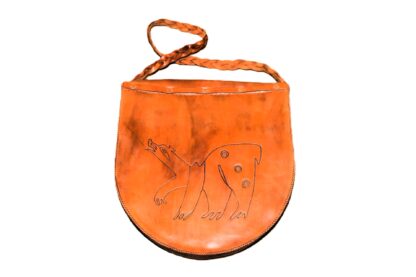 15" Drum bag with shoulder strap - butterfly and feathers front and bear on back - Image 3