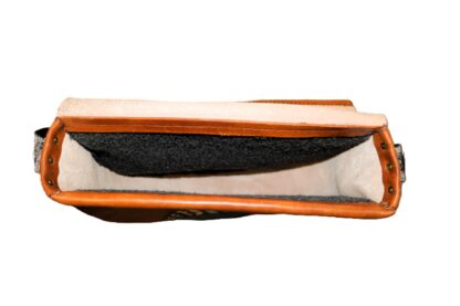 15" Drum bag with braided leather shoulder strap - Geese Front with Elk on back - Image 2