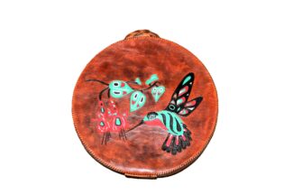 15" Drum bag with braided leather handle - Hummingbird Front