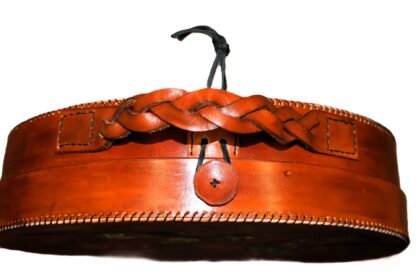 15" Drum bag with braided leather handle - Hummingbird Front - Image 3
