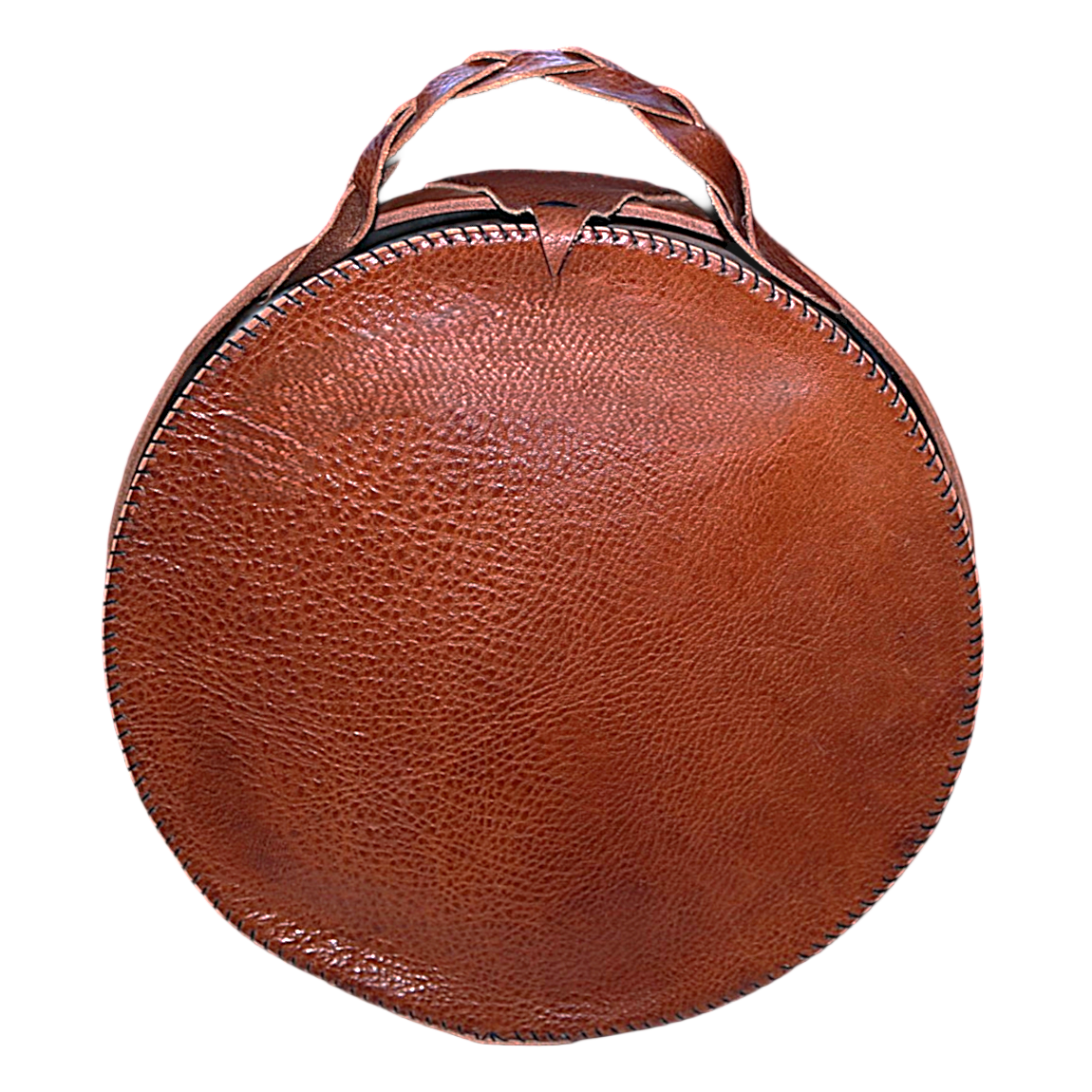 12" Drum bag with leather handle - Plain - Image 2