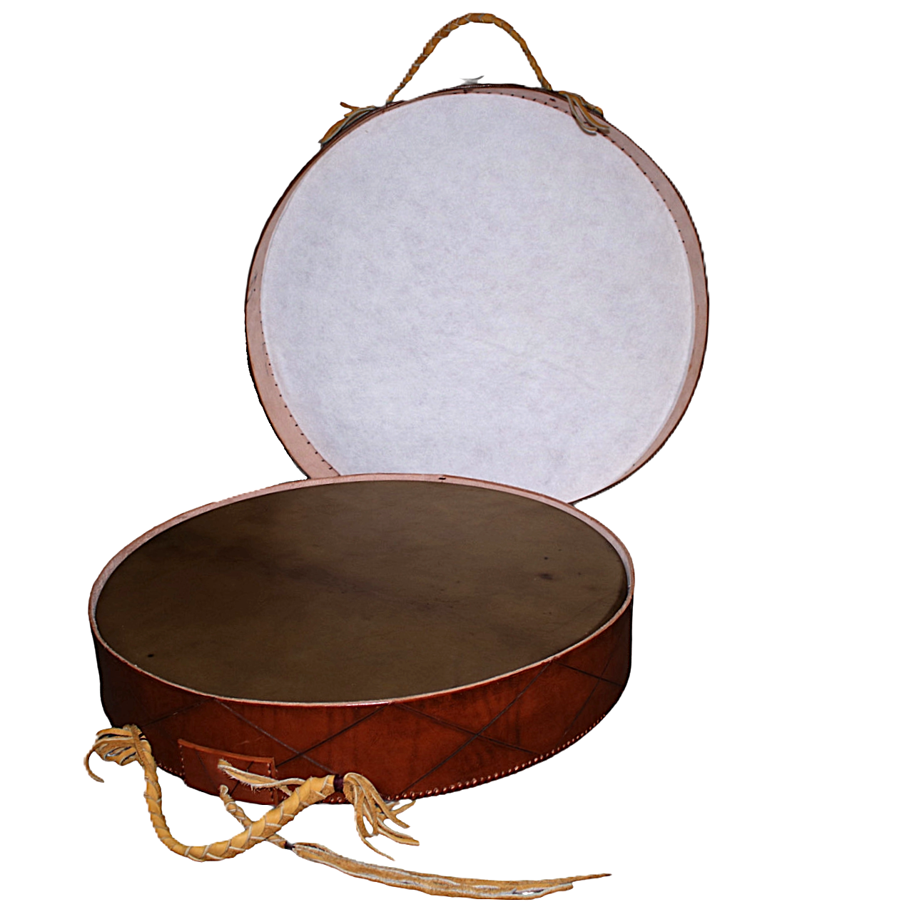 20" Drum Bag - Gold Leather Front w/ Thunderbird Design - Image 3