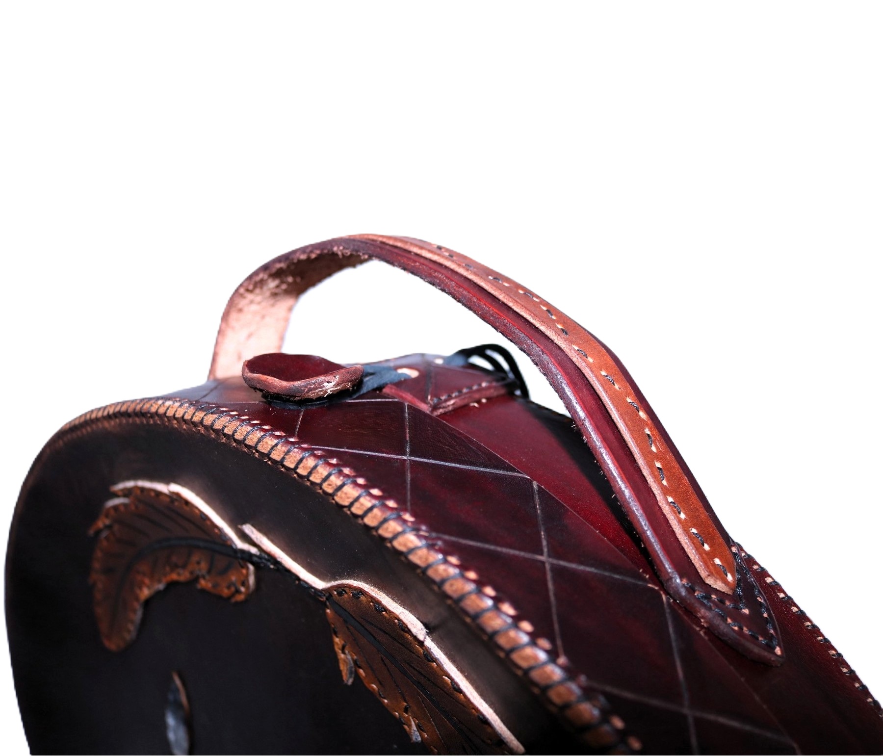 18" drum bag with handle, feathers, and elders - Image 5