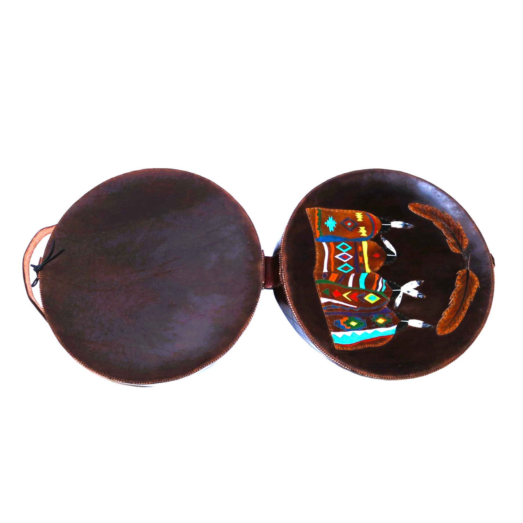18" drum bag with handle, feathers, and elders - Image 3