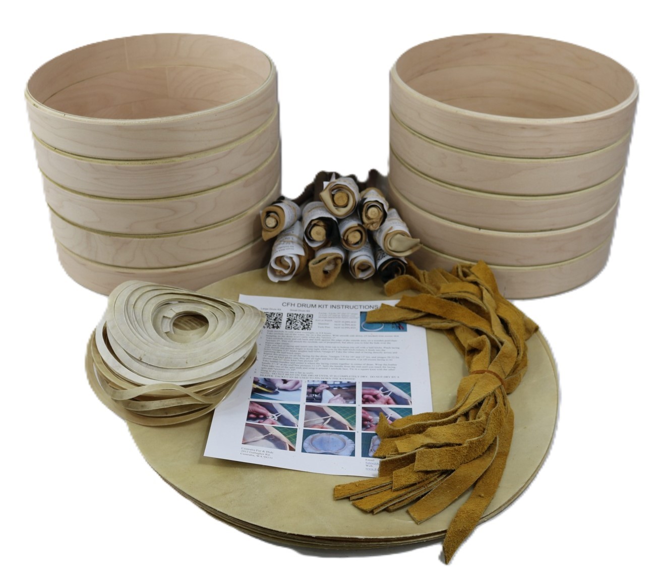 10 Pack 12" x 1-7/8" Deer Drum Kits & 10 Drumstick Kits