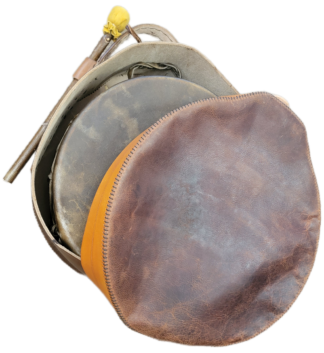 14" Inipi Drum Bag - Chestnut with tan band