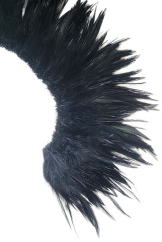 5-6" Black light bright hackles