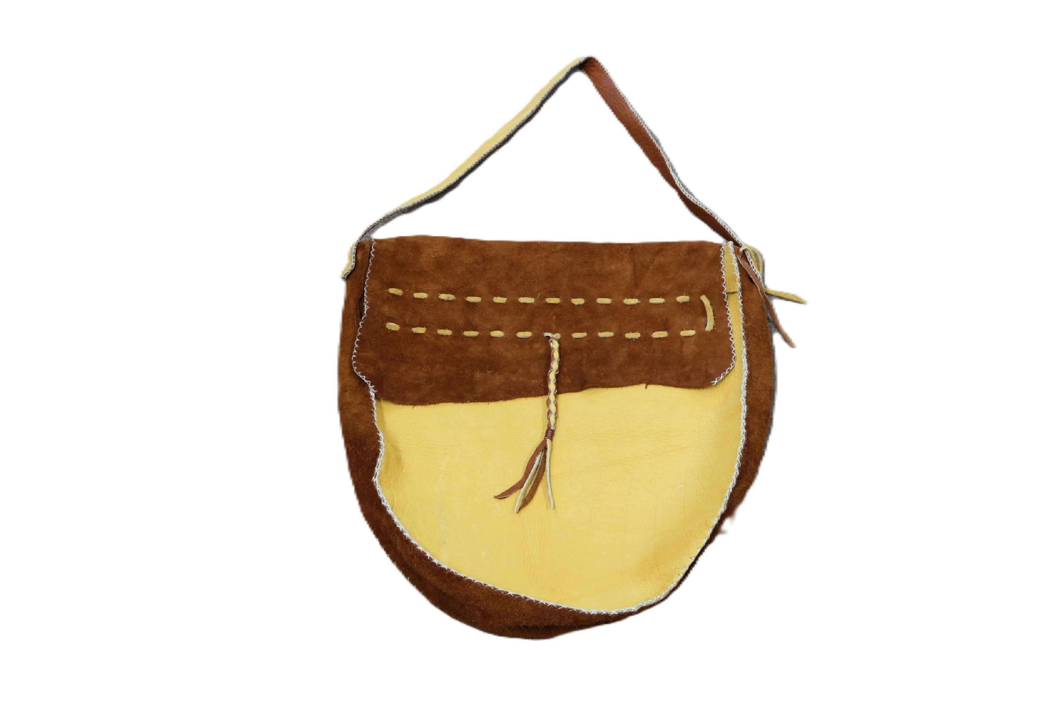 20" Satchel Drum Bag - Gold and Tobacco Leather - Image 2