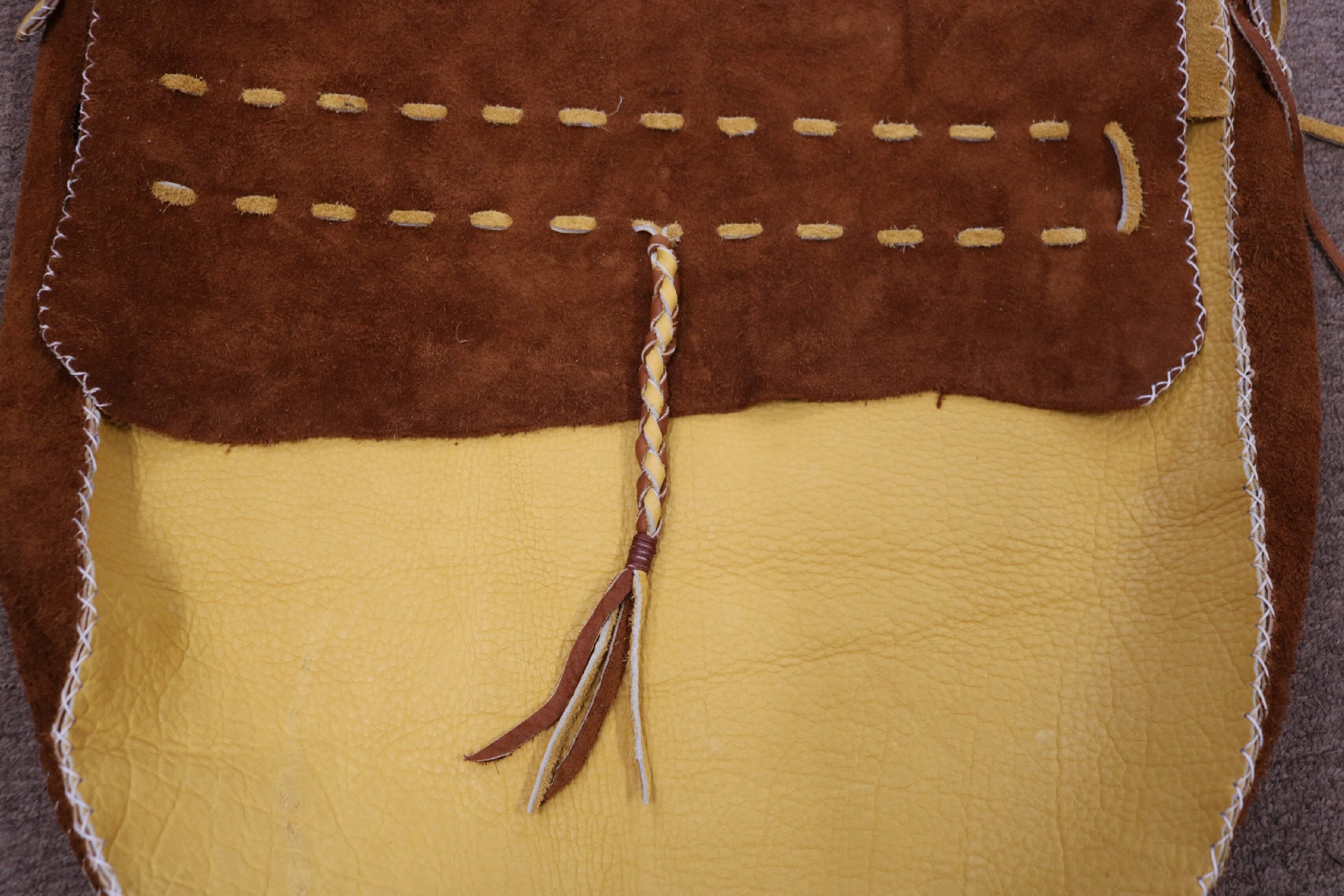 20" Satchel Drum Bag - Gold and Tobacco Leather - Image 3