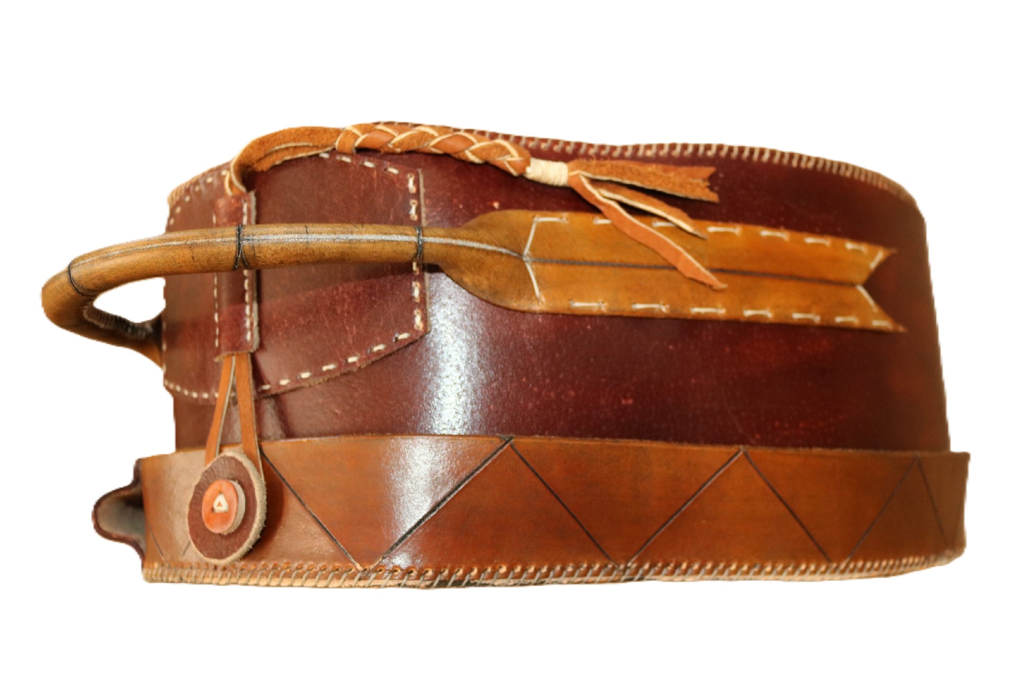 14" Inipi Drum Bag - Chestnut with 69 brand - Image 5