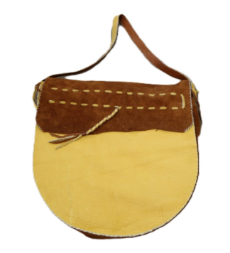 20" Satchel Drum Bag - Gold and Tobacco Leather