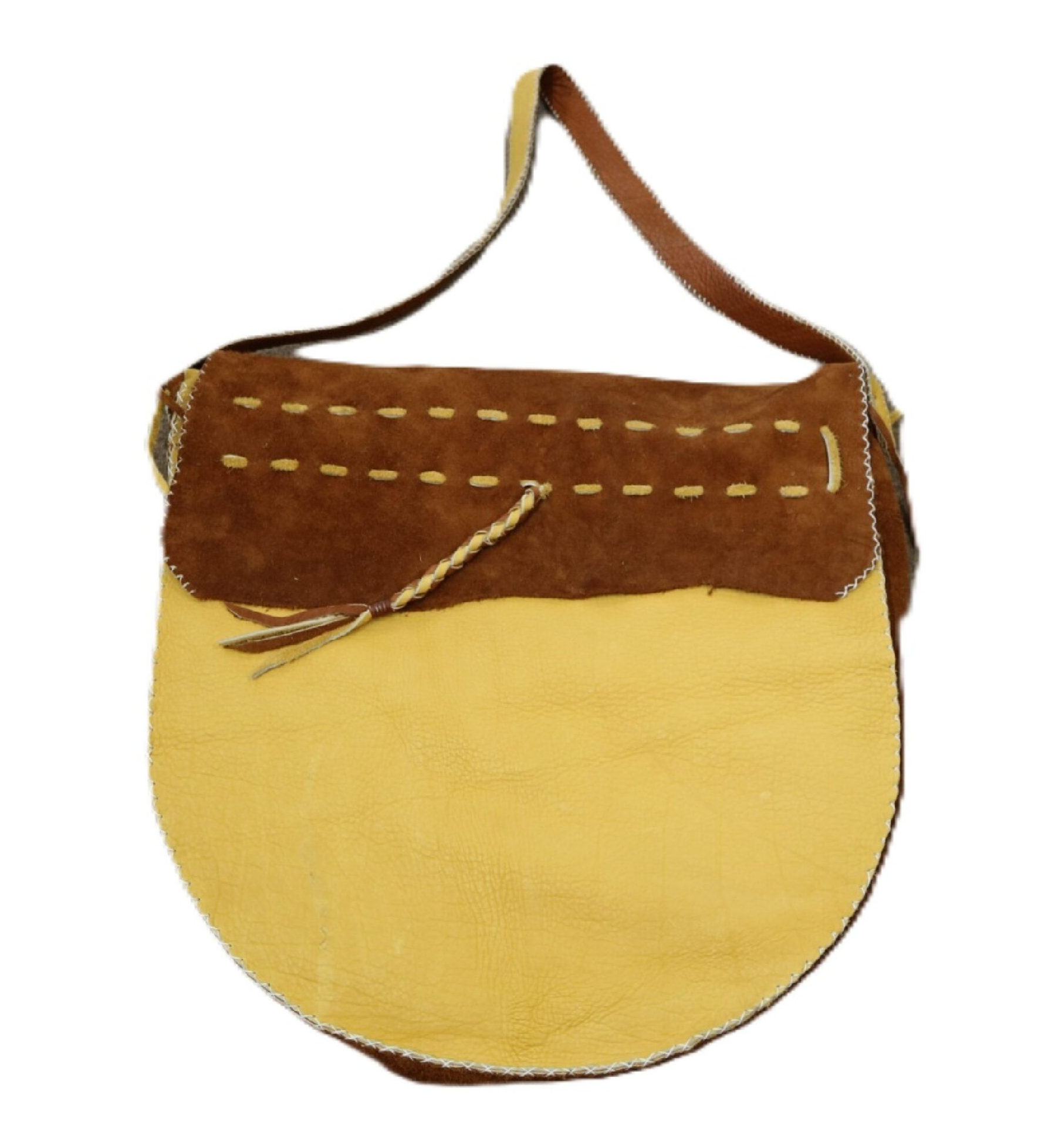 20" Satchel Drum Bag - Gold and Tobacco Leather